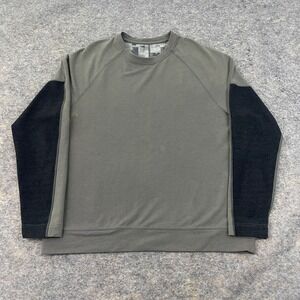 Lululemon Men's Crewneck Sweatshirt Gray Black Colorblock Long Sleeve Logo 2XL